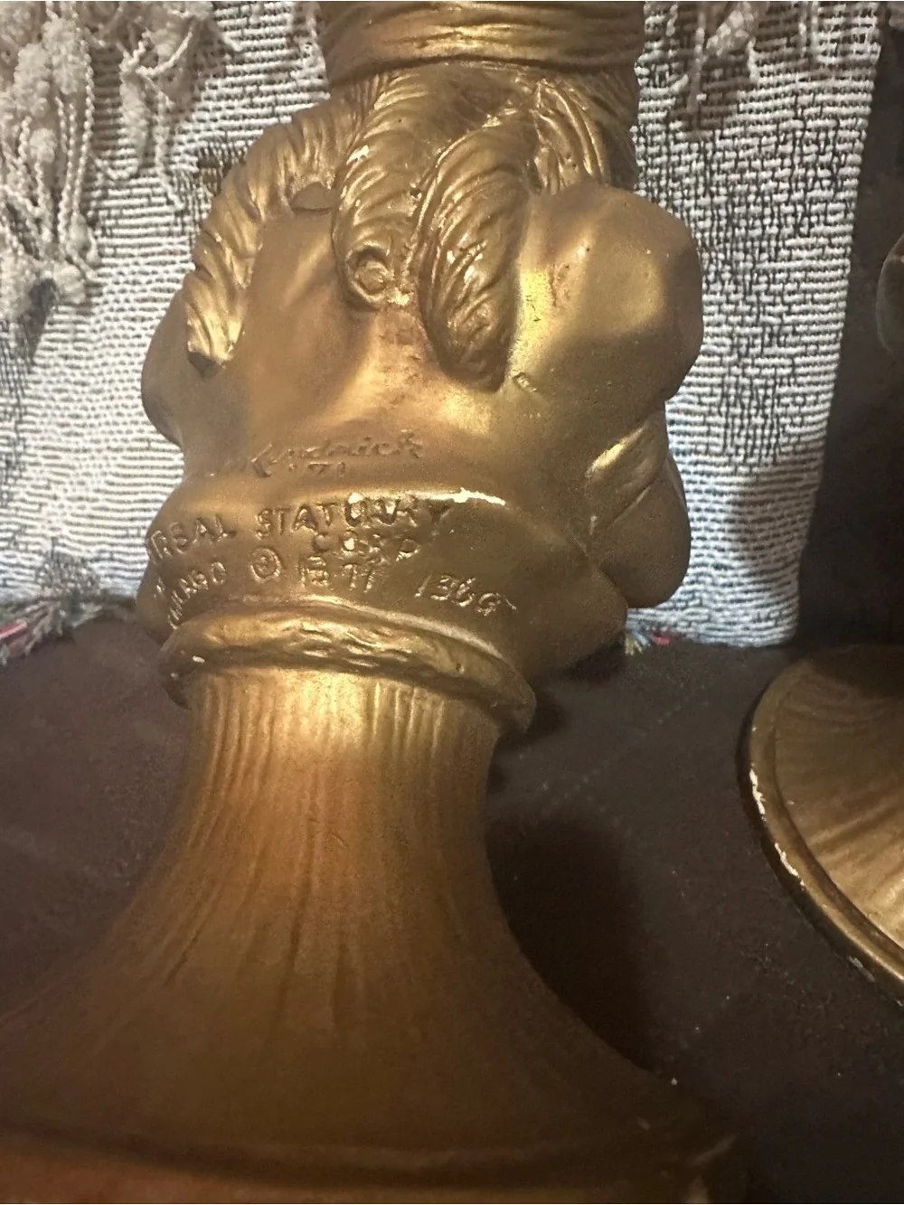 Vintage busts are a 1971 set by Universal Statuary Corp. titled Music to My Ears